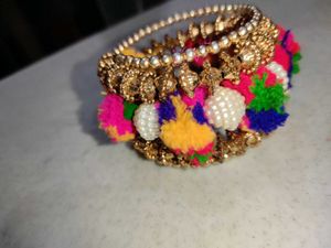 Pom-Pom Embellished Bracelet