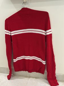 Red &amp; White Striped Knit Top