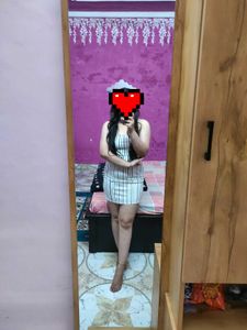 Stiped Lining Bodycon Dress
