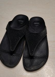 Bata Women black embellished thong slippers