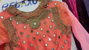 Lehenge Choli Orenge Xxl Size Margin Hai Andar And