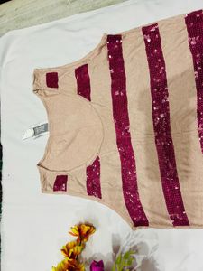 Striped Sequin Tank Top