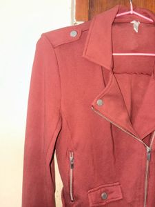 Burgundy Biker Jacket
