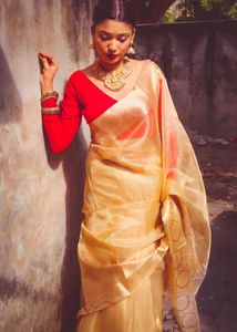 Elegant Gold Saree