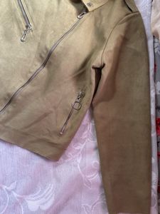 Olive Green Suede Moto Jacket
