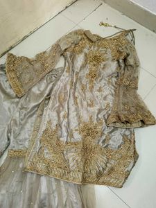 Elegant Gold Stone Garara Suit