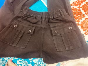 Kids Black Cargo Pants