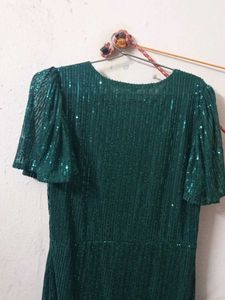 Emerald Green Sequin Party Dress