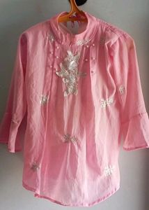 Pink Embroidery Top