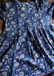 Blue Floral Print Top