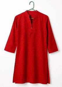 Red Printed Kurta