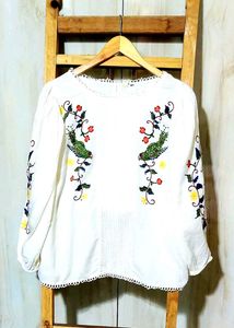 Offwhite Embroidery Work Top Size-36
