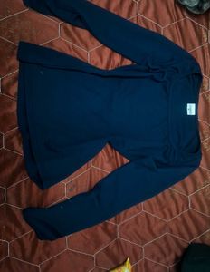 Navy Blue Long Sleeve Top