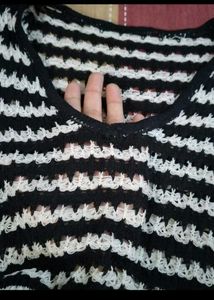 Striped Knit Cropped Top