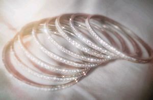 diamond silver bangles