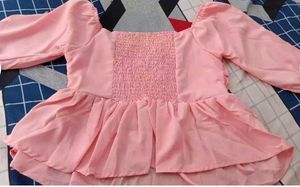 Pink Puff Sleeve Top