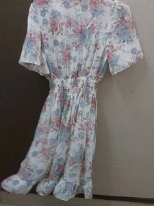 Floral Print Korean Dress