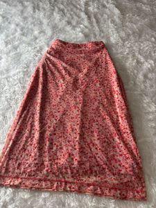 Floral Print Midi Skirt