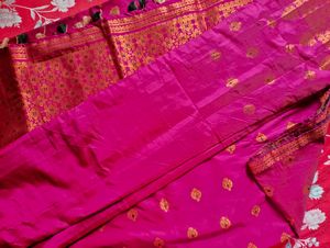 Pink Mekhela Chador