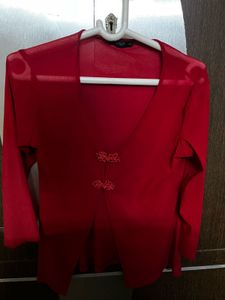 Red Dolly Button-Up Top