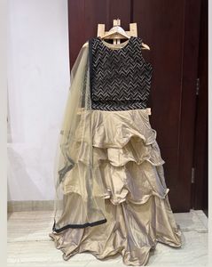 Elegant Ethnic Black Choli With Lehngha