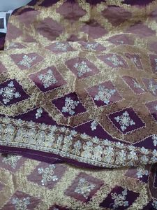 Embroidered Golden brown sari