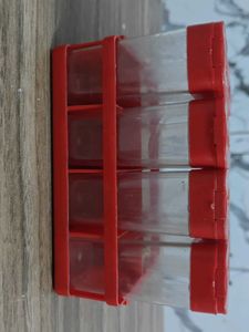 Combo Red Spice Rack with Jars