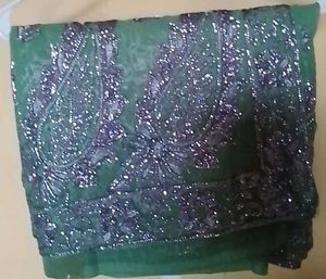 Green Embellished Sari