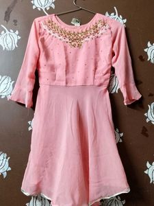Pink Embellished Kurta