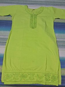 A Green Kurti With Embroidery