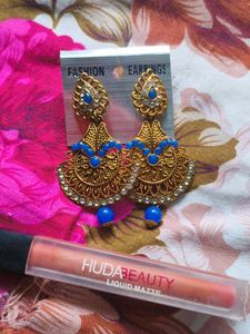 Huda Beauty Lipstick &amp; Earrings Set