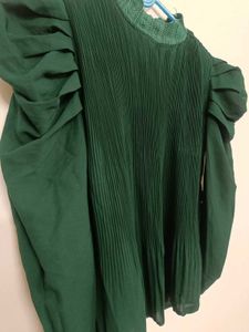 Green Puff Sleeve Top