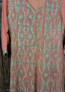 Women Peach Ethnic Dress