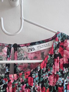 ZARA Floral Smocked Blouse