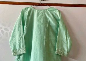 Mint Green Embroidered Kurti
