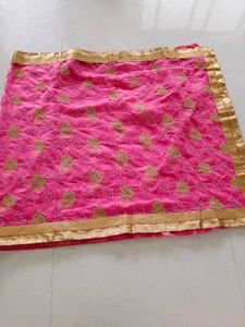 Pink Embellished Saree
