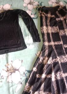 Stylish Black Dress and Top Set