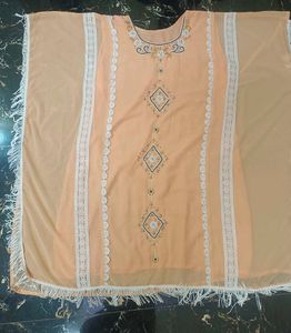 Peach Embroidered Cover-Up