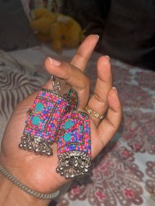 Colour Full Silver Earrings