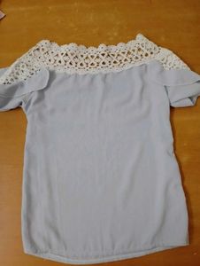Blue Off Shoulder Top