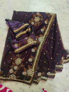 Net Saree With Blouse 🍁