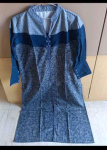 Elegant Blue &amp; Grey Kurta