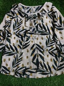 Combo Tshirt Vintage Striped Leaf Blouse