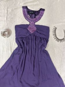 Purple Embellished Dress