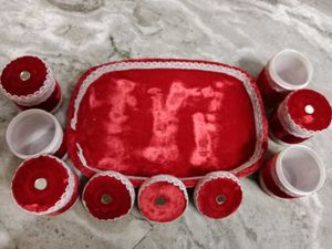 Red Velvet Trinket Set