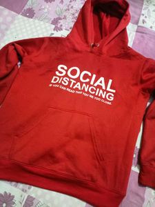 Red Social Distancing Hoodie
