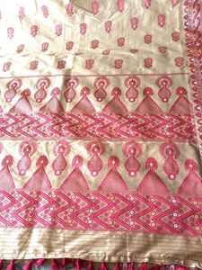 Elegant Cream &amp; Red Mekhela Sador