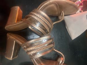 Elegant Gold Ethnic Heels