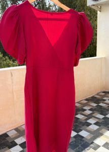 Chic Pink Puff Sleeve Dress