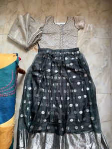 Lehenga Choli Set with Zari Work and Dupatta